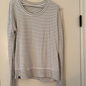 Glyder White and Black Striped Sweatshirt